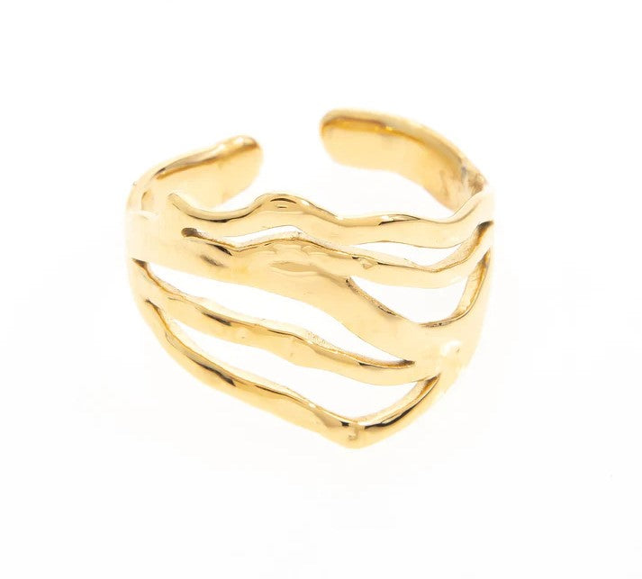Anel Aberto Camadas | Dourado