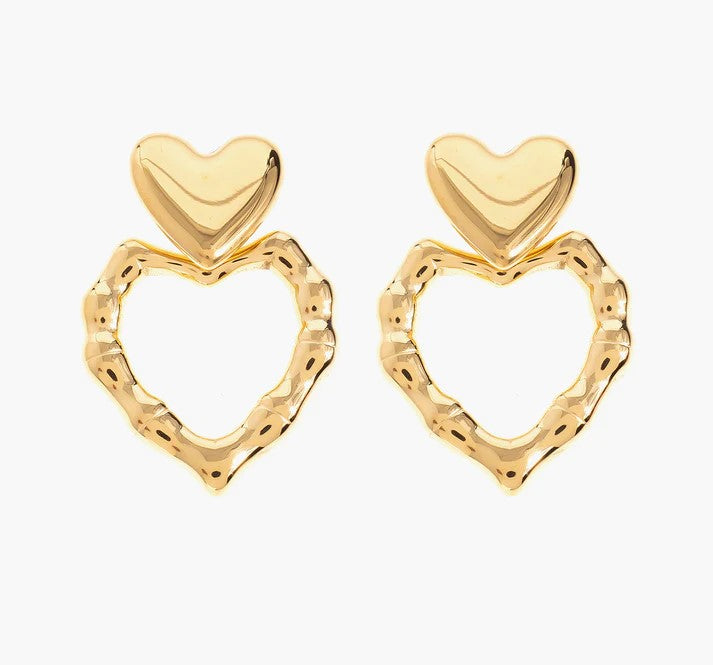 Brincos Corações | Dourado