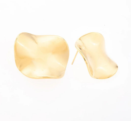 Brincos Medalha Irregular | Dourado