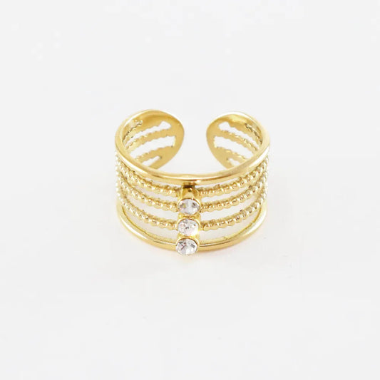 Anel Pedras | Dourado