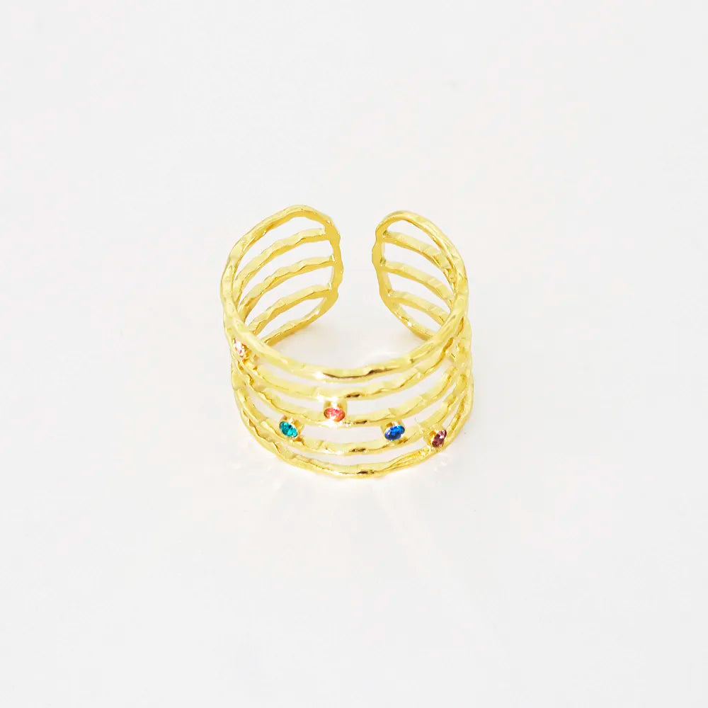 Anel Colorido | Dourado