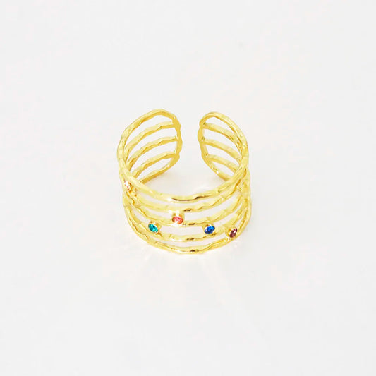 Anel Colorido | Dourado